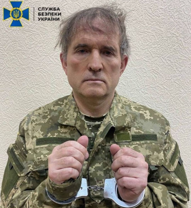 Ukraine Security Services has arrested Pro-Russian Politician Victor Medvedchuk who is being charged with Treason and Theft of Natural Resources