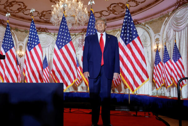 Former U.S. President Donald Trump announces he will run for president in 2024 at his Mar-a-Lago estate in Palm Beach