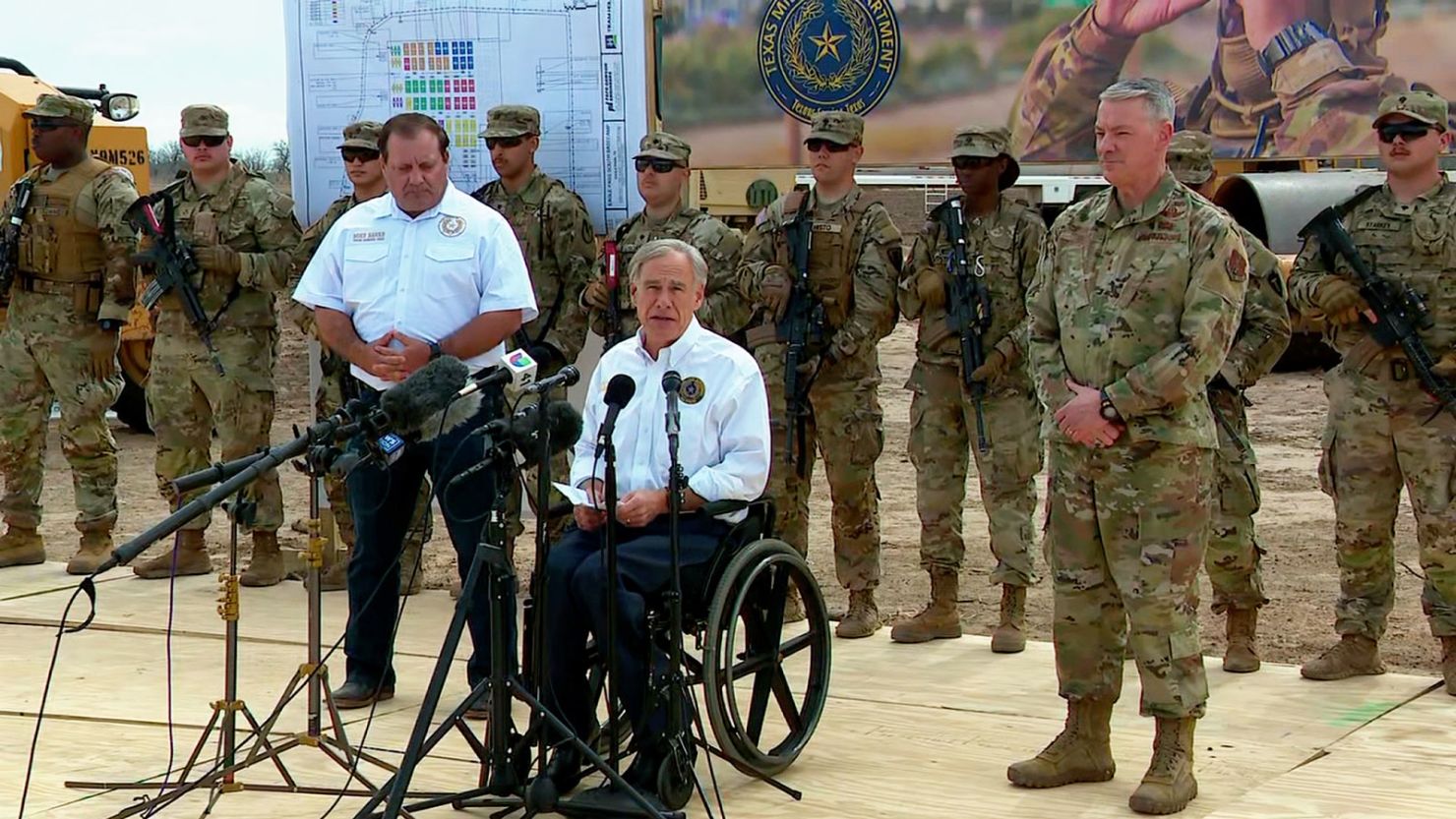 Texas Governor Announces Construction of National Guard Base Camp
