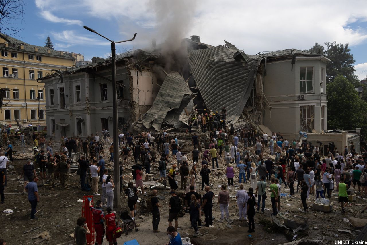 Dozens Dead After Missile Hits Children’s Hospital & Other Locations in Kyiv, 120+ Injured